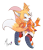 Size: 1413x1658 | Tagged: safe, artist:miyartz, miles "tails" prower, fox, concept outfit, fingerless gloves, horn sign, looking back, mid-air, mouth open, shoes, signature, simple background, socks, solo, sonic riders, transparent background