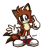 Size: 1023x1137 | Tagged: safe, artist:dragonsuperfan, oc, oc:turbo tanuki, blue eyes, brown fur, gloves, looking at viewer, male, pointing, shoes, simple background, smile, socks, solo, sonic battle style, standing, tanuki, transparent background, two tails
