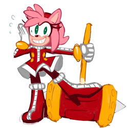 Size: 2449x2449 | Tagged: safe, artist:sp-rings, amy rose, hedgehog, alignment swap, female, redesign, simple background, solo, white background