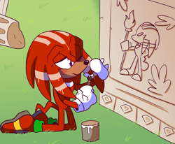 Size: 2000x1647 | Tagged: safe, artist:sp-rings, knuckles the echidna, echidna, male, solo