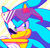Size: 734x702 | Tagged: safe, artist:sp-rings, sonic the hedgehog, hedgehog, limited palette, male, solo, sunglasses