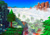 Size: 1280x897 | Tagged: safe, artist:nerkin, hill top zone, clouds, flower, grass, landscape, lava, mountain, no characters, no outlines, signature, sonic 2 hd (fanproject), tree, vines