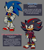 Size: 2638x3006 | Tagged: safe, artist:mykell cube, shadow the hedgehog, sonic the hedgehog, hedgehog, au:girl (mykell cube), character name, duo, english text, frown, gender swap, grey background, grin, hand on hip, looking at viewer, shorts, simple background, skirt, smile, standing, trans female, transgender