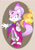 Size: 1280x1808 | Tagged: safe, artist:hearttheglaceon, blaze the cat, cat, abstract background, bottomless, flame, frown, gloves, hand on hip, heels, looking down, natural alt, natural blaze, redesign, socks, solo, standing, topwear