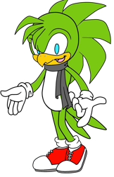 Size: 738x1140 | Tagged: safe, artist:jared-the-rabbit, oc, oc:f.j prower, bird, base used, blue eyes, fankid, gloves, green fur, hair over one eye, hawk, looking at viewer, magical gay spawn, mouth open, parent:jet, parent:tails, parents:jetails, pointing, scarf, shoes, simple background, socks, solo, standing, transparent background