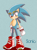 Size: 455x607 | Tagged: safe, artist:ssuper-sonic, sonic the hedgehog, hedgehog, blue background, hand on hip, looking at viewer, male, red shoes, simple background, smile, solo, sonic riders, sunglasses
