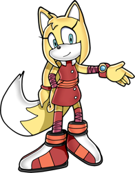 Size: 1024x1305 | Tagged: safe, artist:quiickyfoxy, zooey the fox, fox, bracelet, hand on hip, looking at viewer, modern style, redesign, shoes, simple background, smile, solo, sonic boom (tv), standing, transparent background