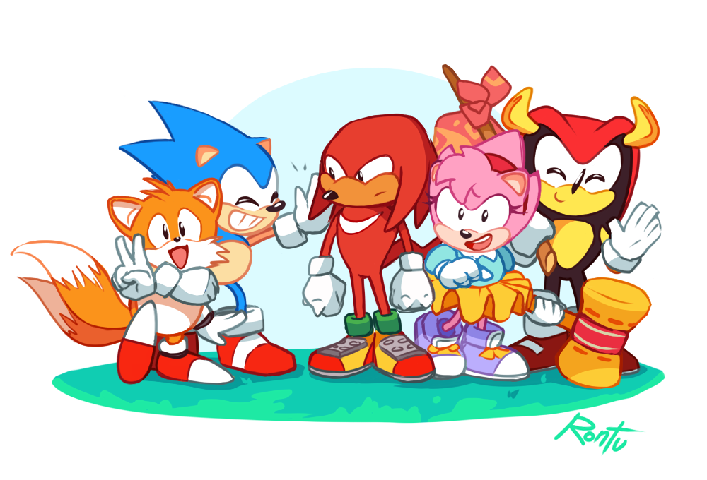 272669 - safe, artist:nextgrandcross, amy rose (sonic), classic amy, classic  knuckles, classic sonic, classic tails, doctor eggman (sonic), knuckles the  echidna (sonic), miles tails prower (sonic), sonic the hedgehog (sonic),  canine, echidna