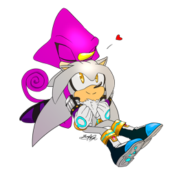 Size: 1024x1024 | Tagged: safe, artist:icy-cream-24, espio the chameleon, silver the hedgehog, hedgehog, boots, chameleon, duo, eyes closed, gay, heart, holding hands, kiss on head, looking at them, looking up, neck fluff, shipping, signature, silvio, simple background, smile, transparent background
