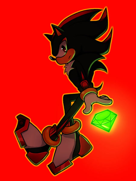 Shadow the hedgehog with chaos emerald