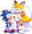 Size: 600x619 | Tagged: dead source, safe, artist:drawloverlala, miles "tails" prower, sonic the hedgehog, fox, hedgehog, age swap, aged down, aged up, brown tipped ears, child, crying, duo, frown, hand on head, holding arm, lollipop, male, males only, one fang, ponytail, role swap, sad, simple background, white background