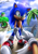 Size: 2894x4093 | Tagged: safe, artist:harddanx, miles "tails" prower, sonic the hedgehog, fox, hedgehog, sonic adventure, beach, character pov, clouds, duo, fangs, hand-out, looking at viewer, loop, male, males only, mouth open, no outlines, ocean, palm tree, sand, tree