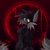 Size: 3512x3512 | Tagged: semi-grimdark, artist:funsydarkling, miles "tails" prower, oc, oc:tails.exe, fox, abstract background, bleeding from eyes, blood, blood splatter, fluffy, glowing eyes, lineless, looking back, no outlines, solo, yellow eyes