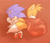 Size: 1648x1414 | Tagged: safe, artist:candycatstuffs, miles "tails" prower, sonic the hedgehog, fox, hedgehog, sonic the hedgehog 2 (2022), blanket, child, cute, duo, male, males only, sleeping