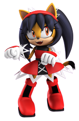 Size: 1090x1659 | Tagged: safe, artist:elesis-knight, honey the cat, cat, 3d, female, official artwork, official render, simple background, solo, sonic the fighters, sonic the hedgehog 271 (archie), transparent background