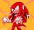 Size: 2840x2481 | Tagged: safe, artist:kuchintta, knuckles the echidna, echidna, sonic the hedgehog 2 (2022), clenched fists, electricity, frown, signature, simple background, solo, standing, yellow background