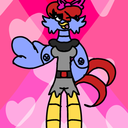 Size: 1280x1280 | Tagged: safe, artist:bluedeerfox14, scratch, adventures of sonic the hedgehog, bow, gender swap, robot, solo