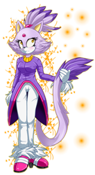 Size: 1024x1863 | Tagged: safe, artist:anthocat, blaze the cat, cat, blushing, frown, gloves, heels, holding something, holding tail, looking offscreen, outline, simple background, socks, solo, speedpaint in description, standing, tail, transparent background