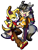 Size: 962x1264 | Tagged: safe, artist:isaacs-collar, muttski, oc, oc:casey fox, dog, fox, bandana, ben muttski, duo, hand on cheek, holding each other, looking at viewer, outline, sandals, simple background, tongue out, transparent background, wink