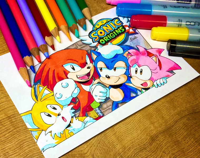 249746 - safe, artist:lucia88956289, classic sonic, knuckles the echidna  (sonic), miles tails prower (sonic), sonic the hedgehog (sonic), sega,  sonic the hedgehog (series), classic amy, classic knuckles, classic tails,  hyper knuckles, super