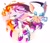 Size: 1816x1566 | Tagged: safe, artist:mikune_19, blaze the cat, rouge the bat, bat, cat, blaze's tailcoat, duo, fire, looking at each other, rivalry, rouge's heart top