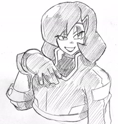 Size: 1952x2048 | Tagged: safe, artist:cometx_ing, human, sonic frontiers, pencilwork, professor victoria, simple background, solo, white background