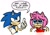 Size: 967x685 | Tagged: safe, artist:lemon eyebrows, amy rose, sonic the hedgehog, hedgehog, april fools, crying, dialogue, duo, shipping denied, simple background, white background