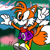 Size: 1024x1024 | Tagged: safe, artist:spongefox, miles "tails" prower, fox, arms out, classic style, classic tails, cosplay, gloves, hoodie, looking ahead, mouth open, no shading, outdoors, rayman, shoes, signature, solo, tree