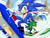 Size: 651x500 | Tagged: safe, artist:may shing, jet the hawk, sonic the hedgehog, bird, hedgehog, duo, extreme gear, hawk, sonic riders