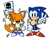 Size: 1400x1103 | Tagged: safe, artist:kirby-popstar, miles "tails" prower, sonic the hedgehog, fox, hedgehog, sonic the ova, angry, blue shoes, duo, looking at viewer, simple background, v sign, white background