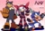 Size: 2048x1415 | Tagged: safe, artist:kitareartist, bearenger the grizzly, carrotia the rabbit, falke wulf, bear, rabbit, wolf, au:roseverse, grizzly bear, redesign, team witchcarter, trio