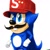 Size: 1024x1024 | Tagged: safe, ai art, artist:dall•e 2, sonic the hedgehog, hedgehog, mario, simple background, white background