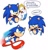 Size: 3905x4096 | Tagged: safe, artist:domestic maid, sonic the hedgehog, hedgehog, sonic prime, clenched fist, dialogue, hands on hips, holding something, lidded eyes, looking at something, mouth open, ring, running, simple background, smile, solo, sparkles, speech bubble, white background