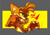 Size: 1280x887 | Tagged: safe, artist:indigobeatss, miles "tails" prower, fox, abstract background, chest fluff, claws, fangs, male, pawpads, solo, whiskers, yellow sclera
