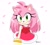 Size: 1200x1090 | Tagged: safe, artist:4622j, amy rose, hedgehog, cherry blossom petals, long hair, simple background, smiling, solo, white background