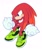 Size: 1197x1442 | Tagged: safe, artist:mossan315, knuckles the echidna, echidna, alternate outfit, clenched fists, full body, mouth open, one fang, simple background, sitting, solo, white background