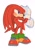 Size: 914x1324 | Tagged: safe, artist:mossan315, knuckles the echidna, echidna, full body, mouth open, one fang, simple background, solo, standing, stretching, white background