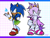 Size: 1600x1209 | Tagged: safe, artist:cloudvampire, blaze the cat, sonic the hedgehog, cat, hedgehog, abstract background, alternate outfit, alternate universe, claws, duo, fire, frown, full body, hand up, looking at each other, looking at them, role swap, smile, sonic rush, standing