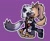 Size: 1200x980 | Tagged: safe, artist:lilac reindeer, tangle the lemur, whisper the wolf, lemur, wolf, females only, holding each other, holding hands, kissing, outline, purple background, shipping, simple background, tangle x whisper