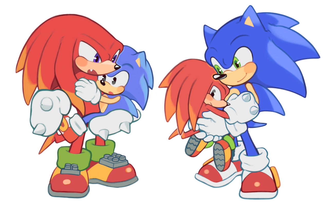 249746 - safe, artist:lucia88956289, classic sonic, knuckles the