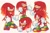 Size: 2048x1356 | Tagged: safe, artist:mossan315, knuckles the echidna, echidna, clenched fists, clenched teeth, eyes closed, frown, grin, looking at viewer, multiple views, simple background, smile, solo, standing