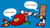 Size: 2416x1356 | Tagged: safe, artist:segasunab, knuckles the echidna, sonic the hedgehog, echidna, hedgehog, blue background, comic, dialogue, duo, lying down, pointing, simple background, speech bubble, standing, toilet paper tube