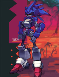 Size: 900x1164 | Tagged: safe, artist:snao, mecha sonic, redesign, robot, solo, standing