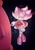 Size: 846x1200 | Tagged: safe, artist:a kcar, amy rose, hedgehog, abstract background, alternate super form, glaring, hammer, piko piko hammer, solo, super amy, super form