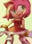 Size: 853x1200 | Tagged: safe, artist:qiinamii, amy rose, hedgehog, simple background, smiling, solo, standing, yellow background