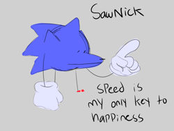 Size: 1600x1200 | Tagged: safe, artist:jaykay64, sonic the hedgehog, hedgehog, dialogue, grey background, meme, simple background, solo, standing