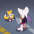 Size: 720x720 | Tagged: safe, artist:hyoumaru, miles "tails" prower, rouge the bat, bat, fox, animated, breakdancing, child, cute, dancing, duo, from behind, gif, meme, spinning, tailabetes