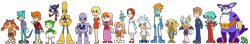 Size: 5864x1023 | Tagged: safe, artist:the-gitz, agent topaz, big the cat, bocoe, bokkun, breezie the hedgehog, cheese (chao), chris thorndyke, cosmo the seedrian, cream the rabbit, dave the intern, decoe, froggy, gold the tenrec, madonna, princess elise, professor von schlemmer, rouge the bat, silver the hedgehog, sticks the badger, vanilla the rabbit, badger, bat, cat, chao, frog, human, rabbit, seedrian, tenrec, adventures of sonic the hedgehog, sonic the hedgehog (2006), agender, everyone is here, female, group, male, neutral chao, nutria, redesign, robot, simple background, sonic boom (tv), sonic x, style emulation, transparent background, wall of tags