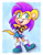 Size: 700x900 | Tagged: safe, artist:vaporotem, mina mongoose, mongoose, abstract background, cute, female, hands on hips, looking offscreen, minabetes, redesign, solo, standing on one leg