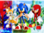 Size: 960x720 | Tagged: safe, artist:9029561, knuckles the echidna, miles "tails" prower, sonic the hedgehog, echidna, fox, hedgehog, green hill zone, sky sanctuary zone, 3d, chemical plant, clenched teeth, gloves, looking at viewer, male, males only, mouth open, pointing, shoes, smiling, socks, sonic generations, standing, team sonic, trio, wallpaper